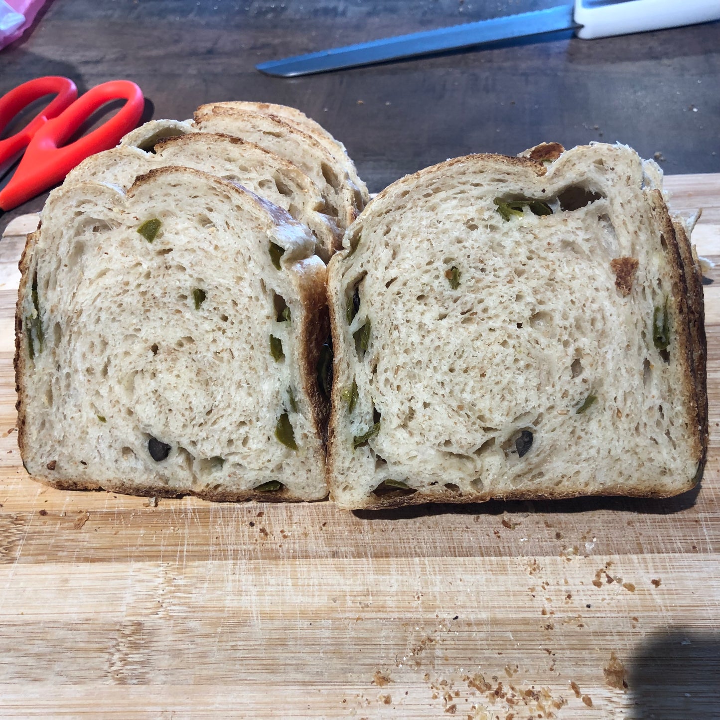 Sourdough Green Hot Chili with Cheddar ~600g