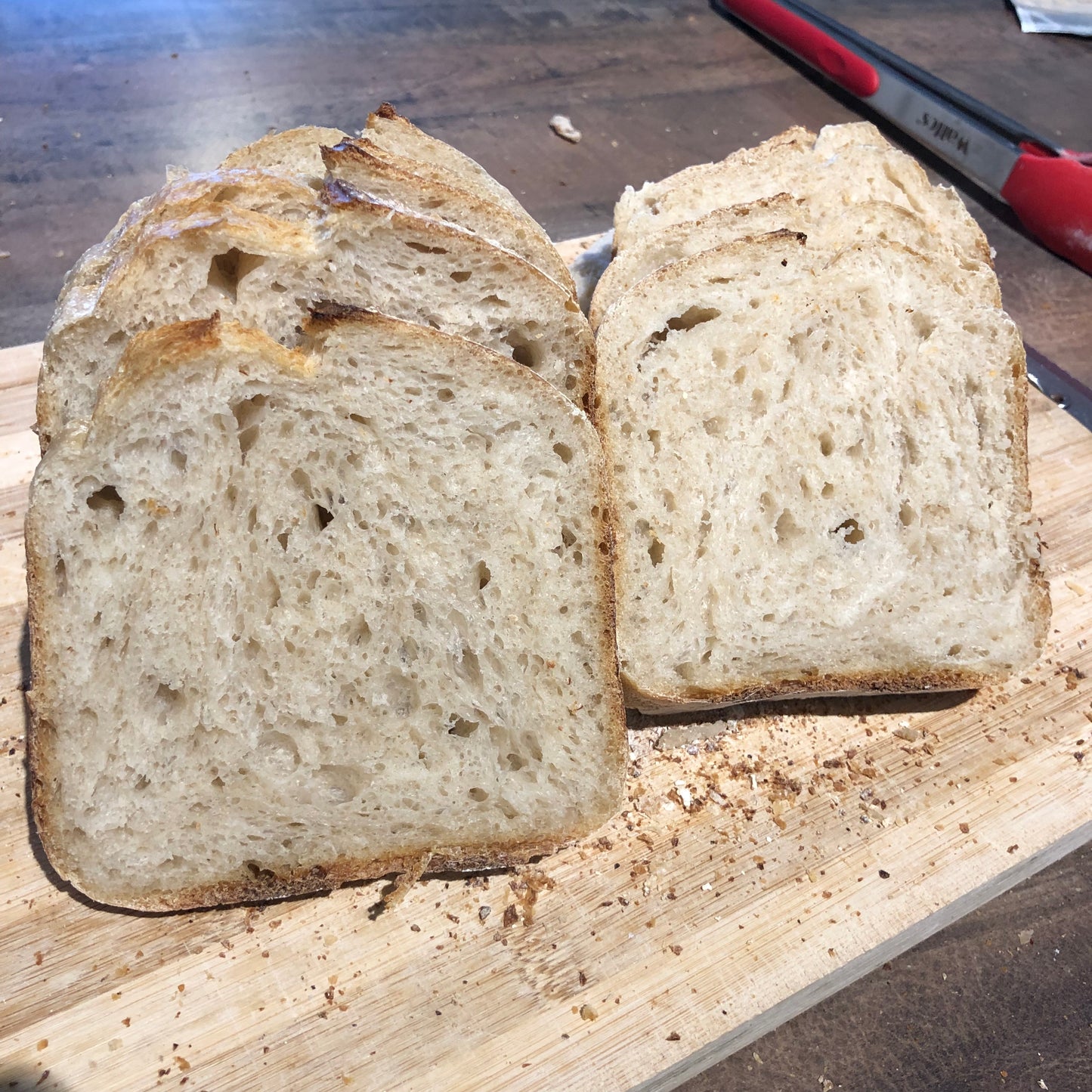 Homemade Rye Wholemeal Sourdough 自制野酵黑麦全麦面包 ~500g